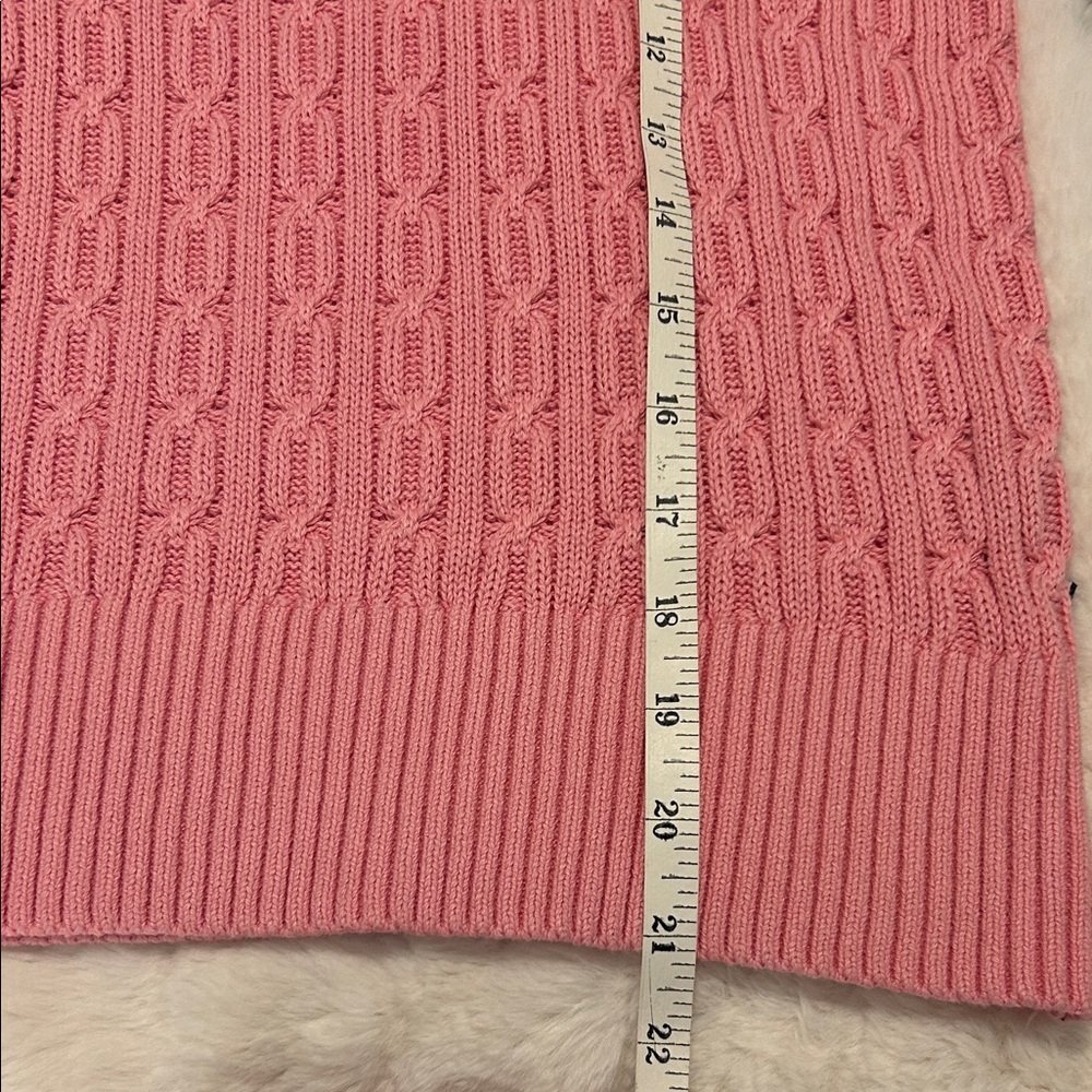 Tommy Hilfiger Pink Preppy Cable Knit Sweater Size Medium NWOT Casual - Picture 7 of 9